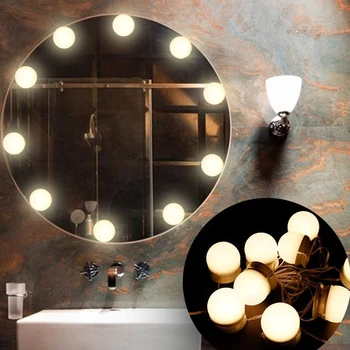 

Hollywood Style LED Vanity Mirror Lights Kit 10 Dimmable Bulbs Makeup Dressing Table Light No Plug
