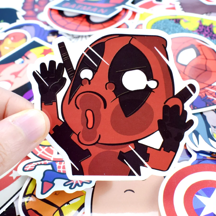50 PCS Super Hero Stickers Cartoon Anime Movie Sticker for Kids DIY Laptop Luggage Skateboard Guitar Helmet Bike Reward Stickers