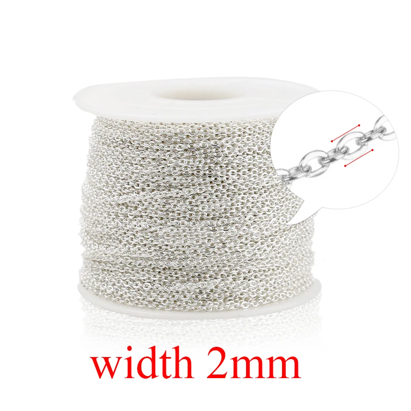 Elegant Stainless Steel Cable Chain for DIY Jewelry Making, Silver & Rose Gold, Various Thickness Options