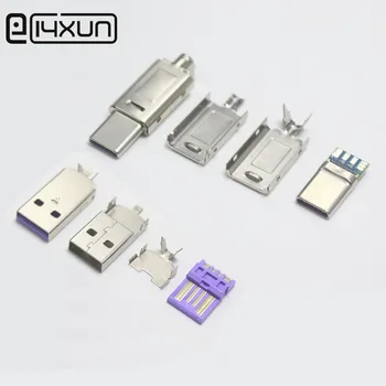

10sets 5A USB Type C USB2.0 Fast Charging Type-C Plug DIY Kable for Huawei P30 P20 Mate 20 Pro Phone SuperCharge QC3.0 USBC Cabo