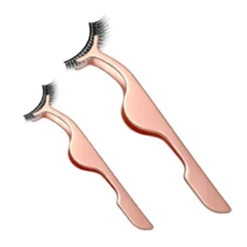 

5pcs Stainless Gold False Eyelash Tweezers Rose Gold Fake Eye Lash Extension Multi Color Applicator Clamp wholesale custom logo