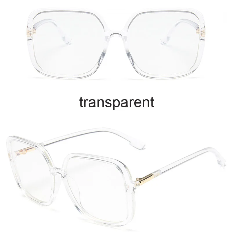 Новые негабаритные квадратные женские очки прозрачные корейские модные оправы для очков прозрачные очки винтажные поддельные очки - Цвет оправы: transparent