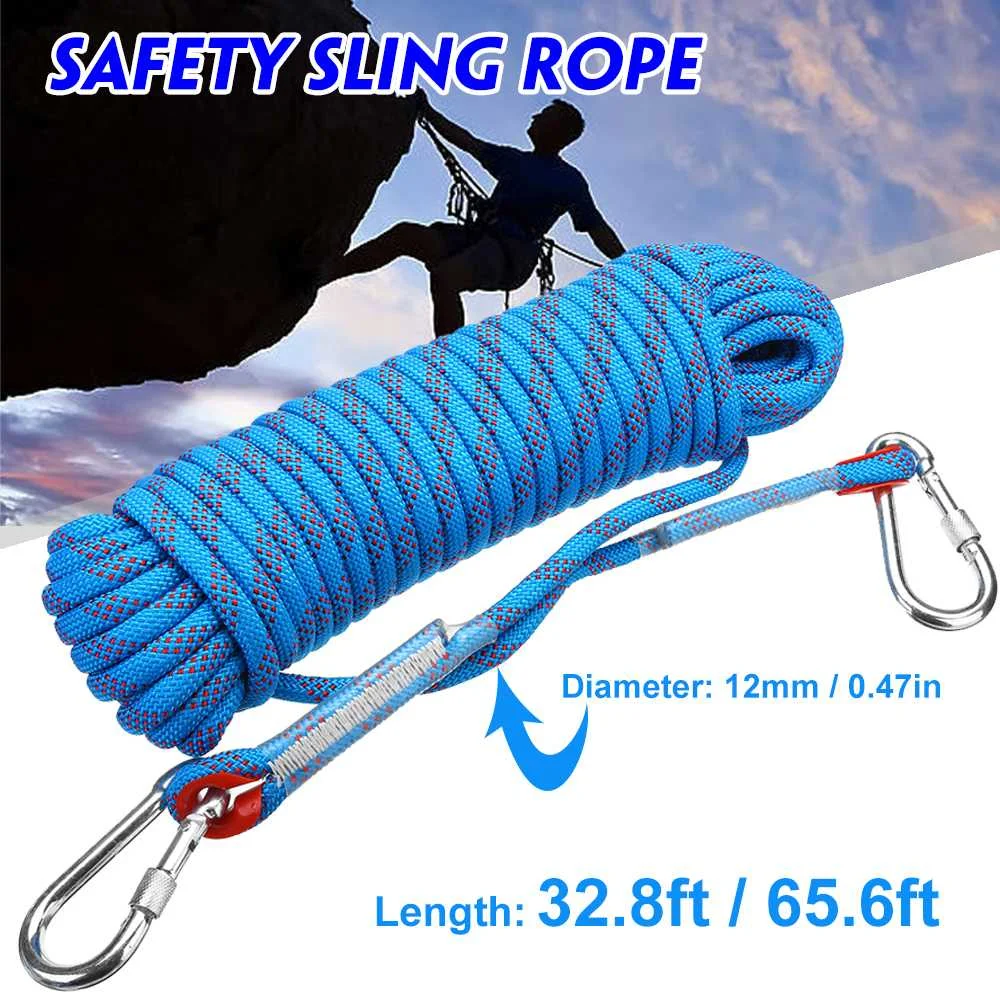 Dia.12mm 10/20M Professional Rock Climbing Rope Cord Outdoor Hiking