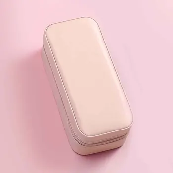 

Storage Organizer Gift For Necklaces Anti Scratch Dustproof Jewelry Box Mini Portable PU Leather Rectangular Travel Ring Display