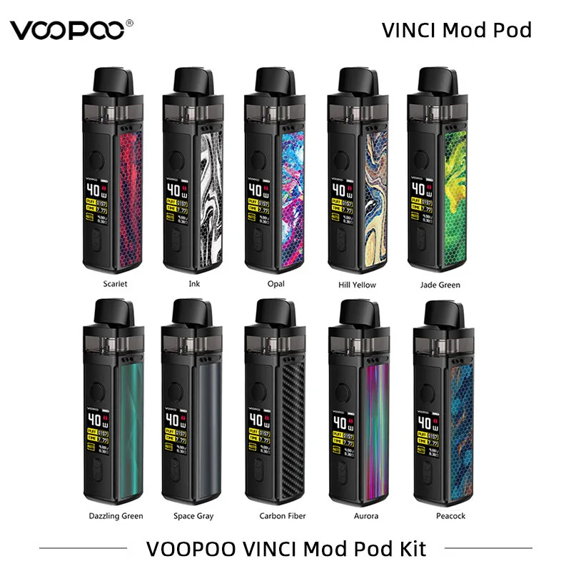 Voopoo Vinci Vape Mod Pod Kit 1500 мАч аккумулятор GENE.AI чипсет 40 Вт Выход с 5 мл PCTG PnP Mesh Coil |