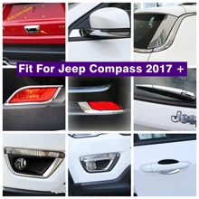 

Front Rear Fog Lamps Lights Eyebrow Window Wiper Spoiler Panel Cover Trim For Jeep Compass 2017 - 2021 Chrome Exterior Refit Kit