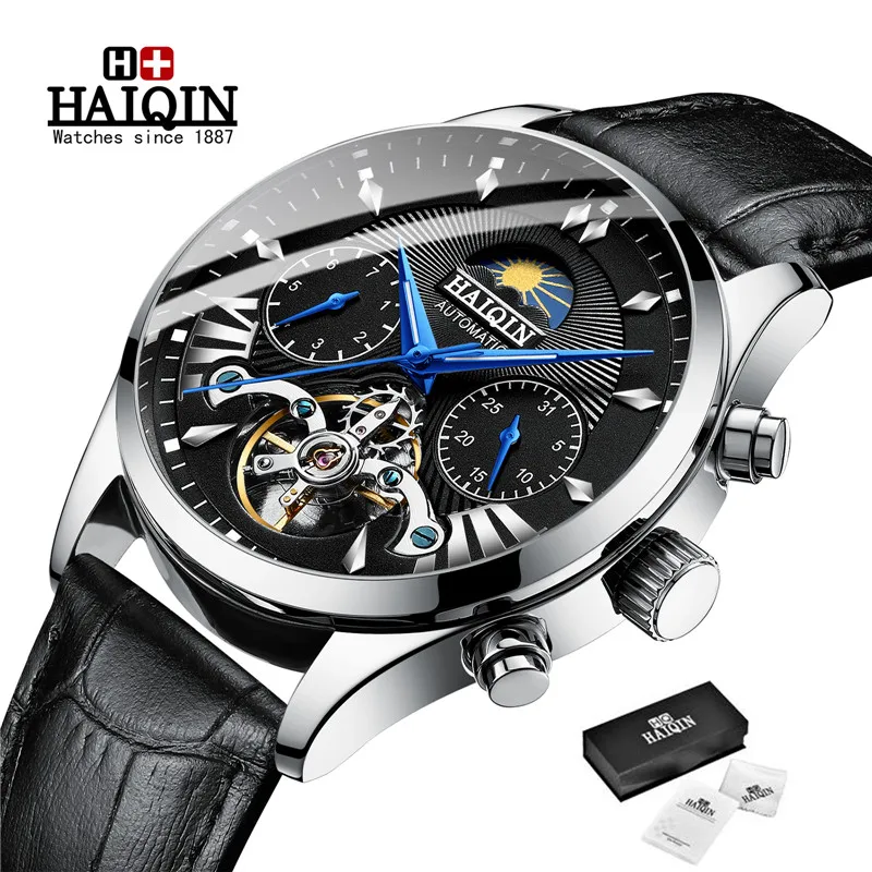 

HAIQIN Original mechanical watch mens watches Luxury waterproof / military / Sport wristwatch man casual automatic wristwatch