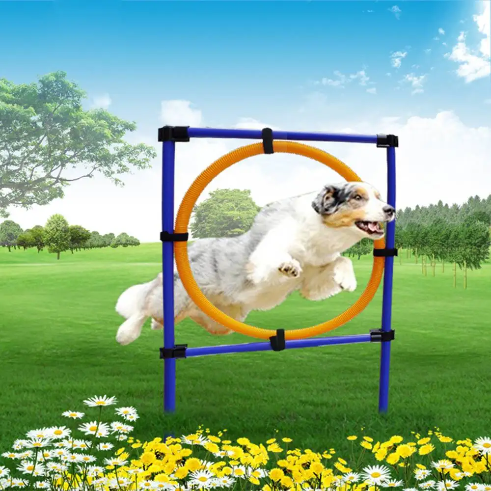 Pet Dog Jumping Circle Winding Pile Jump Hurdle Sports Training Pole Dogs Activity Agility Exercise Outdoor Training Equipment