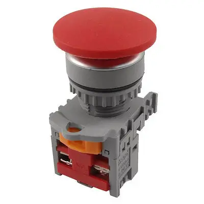 

38mm 1.5" Red Sign Momentary Mushroom Pushbutton Switch 1 NC N/C Normally Close