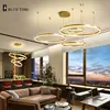 Creative LED Pendant Light Modern Home Lamp Brushed Gold&Coffee Cricle Acrylic Led Ceiling Pendant Lamp Hanging Lamp Luminaires ► Photo 3/6