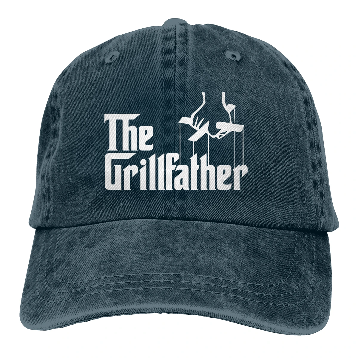 The Grillfather Casquette черные унисекс Мужские Женские джинсовые бейсболка с ремешком кепки регулируемые Гольф папа шляпа
