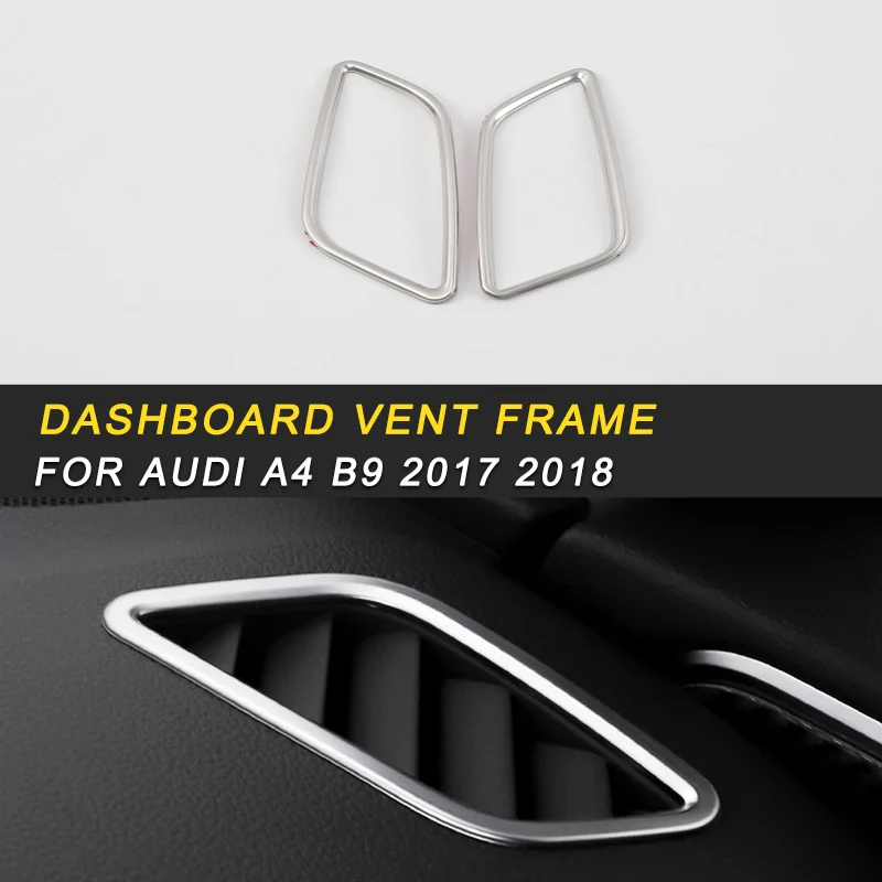 

Car Dashboard A/C Air Vent Outlet Panel Cover Trim Frame Sticker Interior Accessories For Audi A4 A5 S4 S5 B9 2017 2018