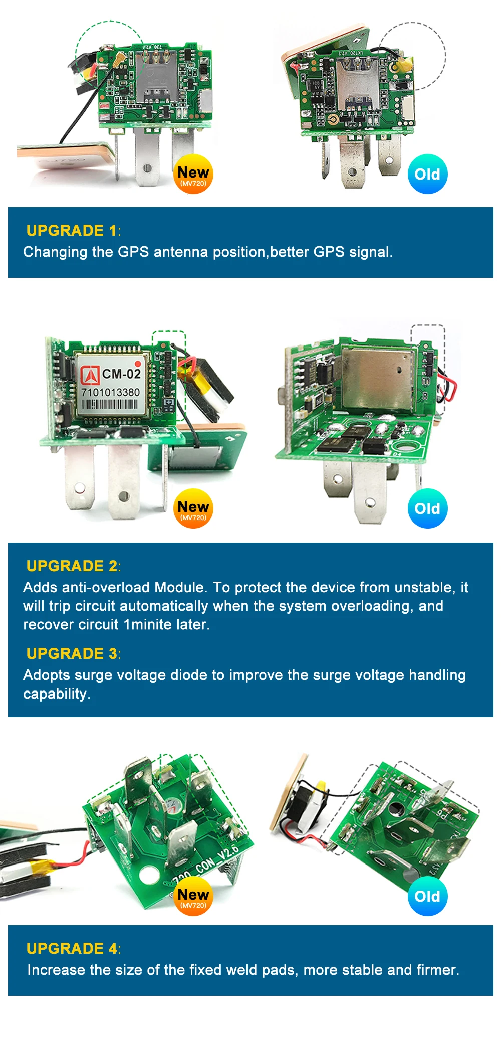 Mini gps tracker mv740 9-90v, rastreador veículo,