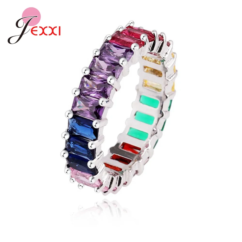 Высокое качество, тонкое Радужное CZ Золотое кольцо для женщин, модное обручальное кольцо, высокое качество, очаровательные ювелирные изделия - Цвет основного камня: Model 43601