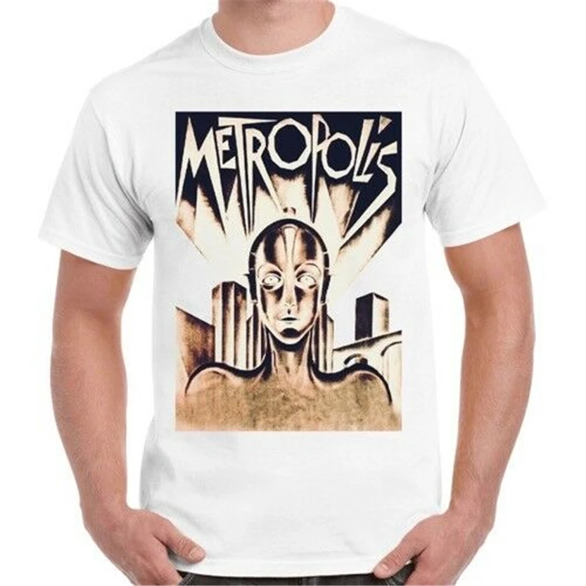 Metropolis футболка Классический Sci-Fi киноплакат классные винтажные Ретро-футболка 260
