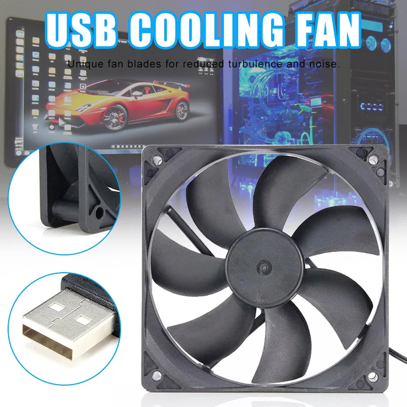 

USB Cooler Cooling Fan 5V DC Brushless CPU PC Computer Case 120mm SP99