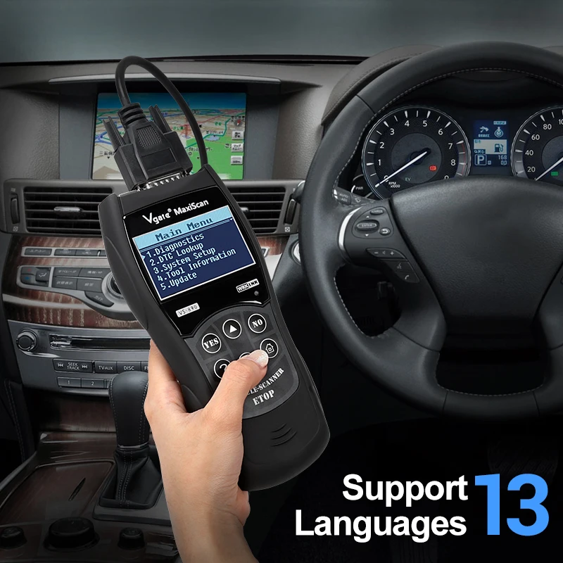 

New Best Vgate VS890 OBD2 Scanner VS-890 OBDII Code Reader Support OBD OBDII CAN Protocols 13 Languages Better ELM327 AD310