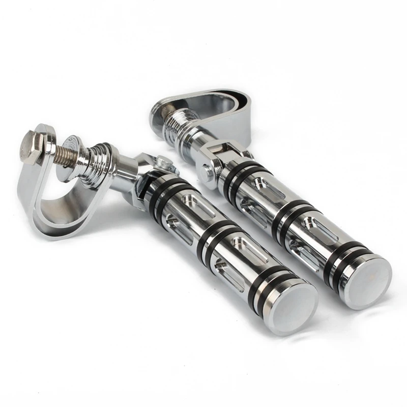 1Pair Motorcycle Engine Guard Crash Bar Footrest Mount Clamp Highway Bar Foot Pegs for Honda Yamaha Suzuki Kawasaki Motorcycle A