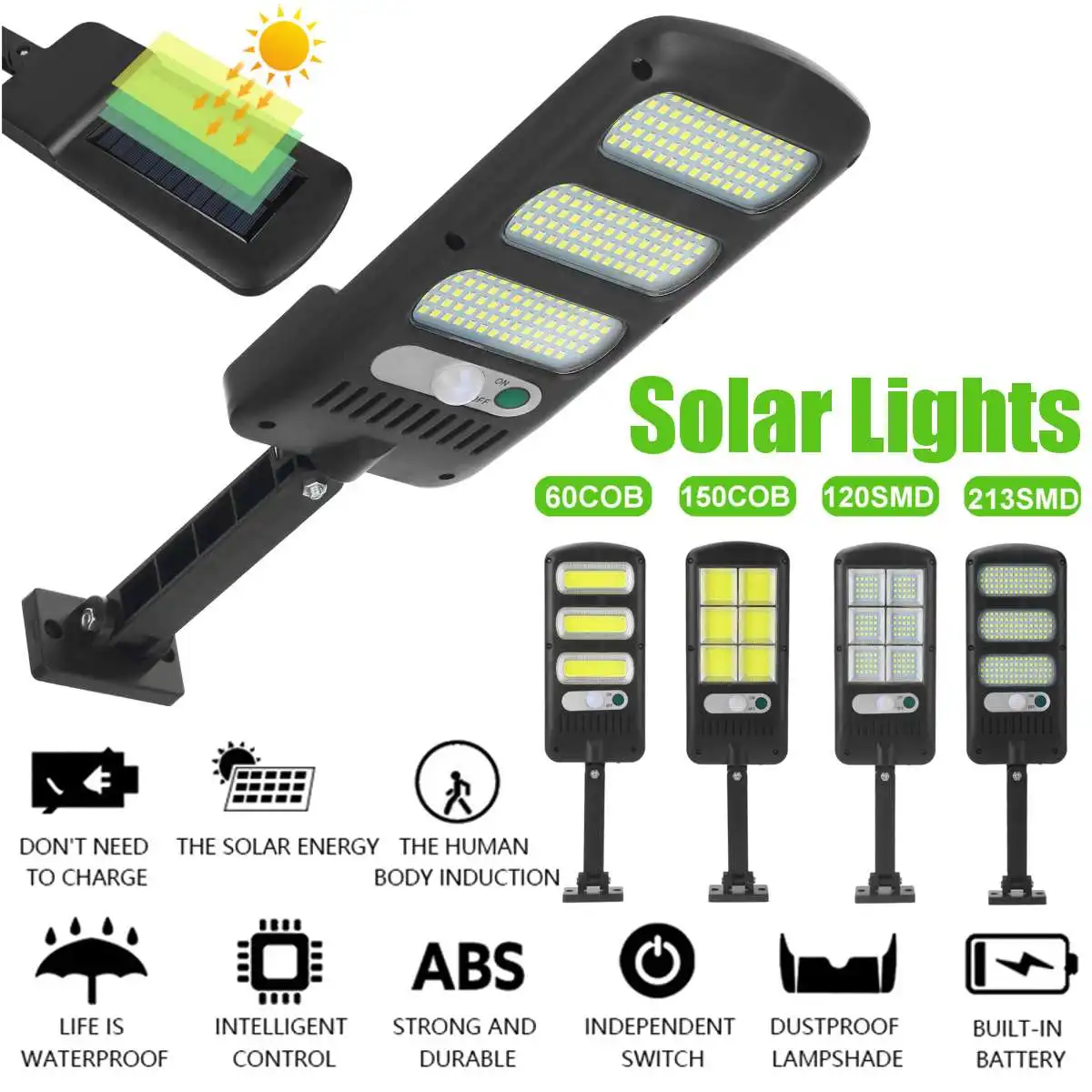 Светодиодный уличный светильник на солнечной батарее настенный с пассивным ИК