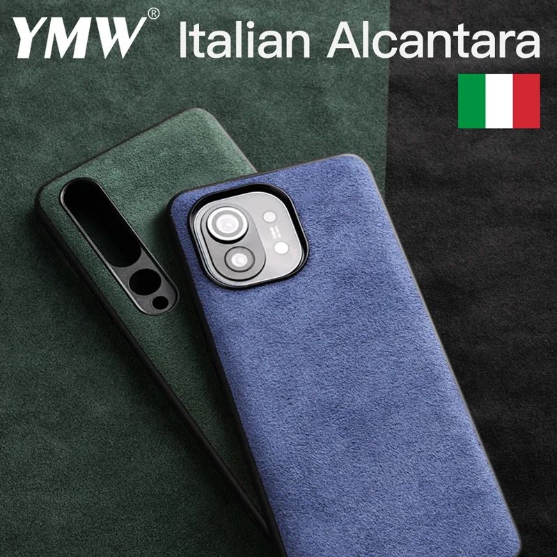 YMW ALCANTARA Case for Xiaomi Mi 11 Ultra 10 Pro 5G 9 Redmi K40 Pro Luxury Artificial Leather Business Phone Cases Cover