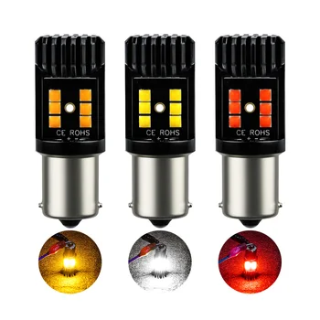 

DXZ 2Pcs 1156 BA15S P21W LED Bulb Canbus Car Turn signal Reversing brake Lights 3030 12SMD 36W Strobe Light лампочки 9-36V 6500K