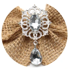 

New10Pcs 50*28MM Alloy Rhinestone Brooch Pandant Buttons Jewelry for Clothing Wedding Handmade Sewing Diy Decorative Accessories