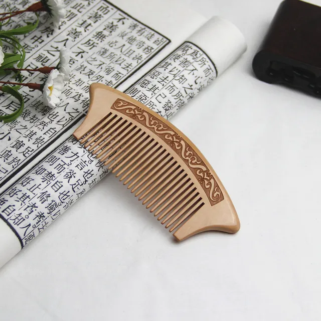 Of Carve Patterns or Designs on Woodwork Wooden Comb Combs Anti-static Portable Massage Scalp Care Abortion Custom B