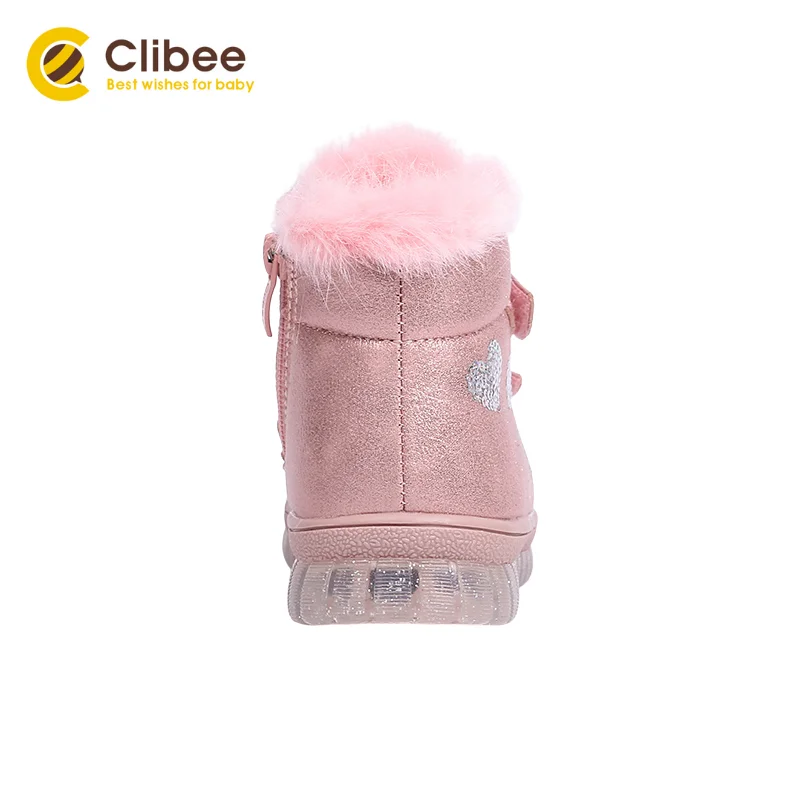 Повседневные кроссовки CLIBEE из искусственной кожи для девочек теплые зимние