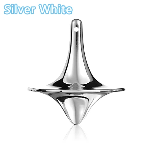 Metal Spinning Top Kinetic Toys for Children Adult Eternal Rotating Gyroscope Creative Gifts Decor Collection Silver Gyro Toys 10