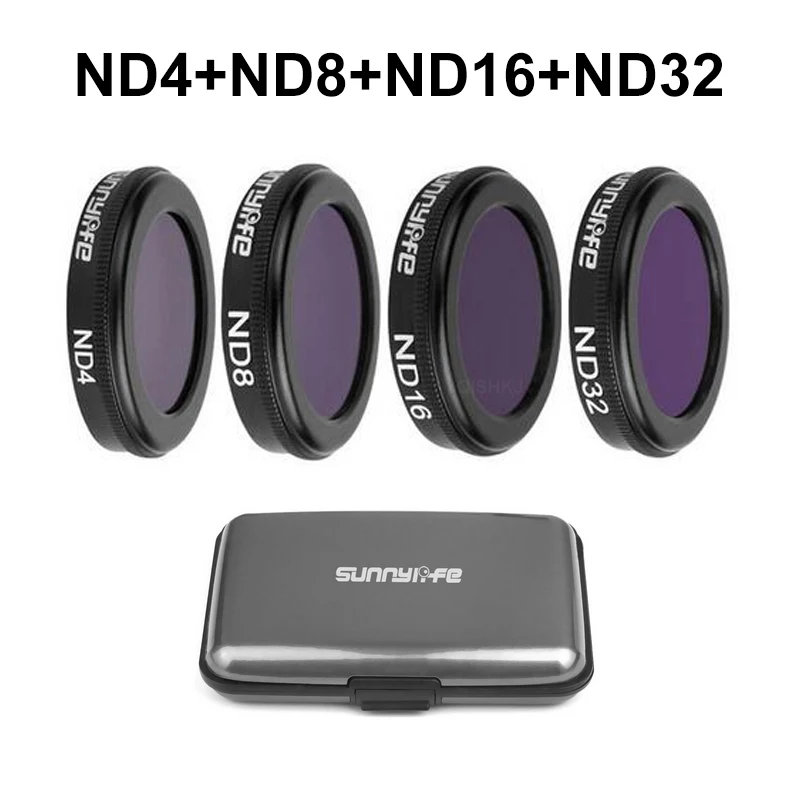 Фильтр для дрона UV CPL ND8/ND16/ND32 ND64-PL поляризационные фильтры нейтральной плотности Набор для DJI Mavic 2 Zoom Drone аксессуары - Цвет: ND4ND8ND16ND32 kit