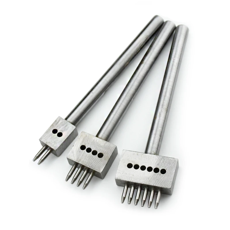 4 5 6 8mm leather holes punches for DIY Hand Perforated Round Stitching Punch Tools Hole Cut Leather Punching Tool 2/4/6Holes ► Foto 3/6
