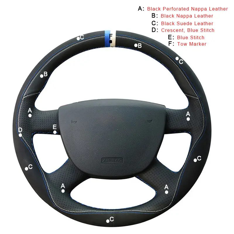 Авто оплетка на крышке рулевого колеса для Ford Kuga 2008-2011 Focus 2 2005-2011 C-MAX 2007-2010 Transit 2010 колпаки для автомобильных колес - Название цвета: Suede and Nappa