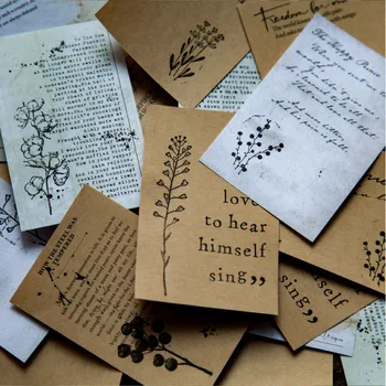

100sheets/lot Retro Memo Pads English Library Series Stationery Notes Kraft Paper Writing Pads Bullet Journal Material Papeleria
