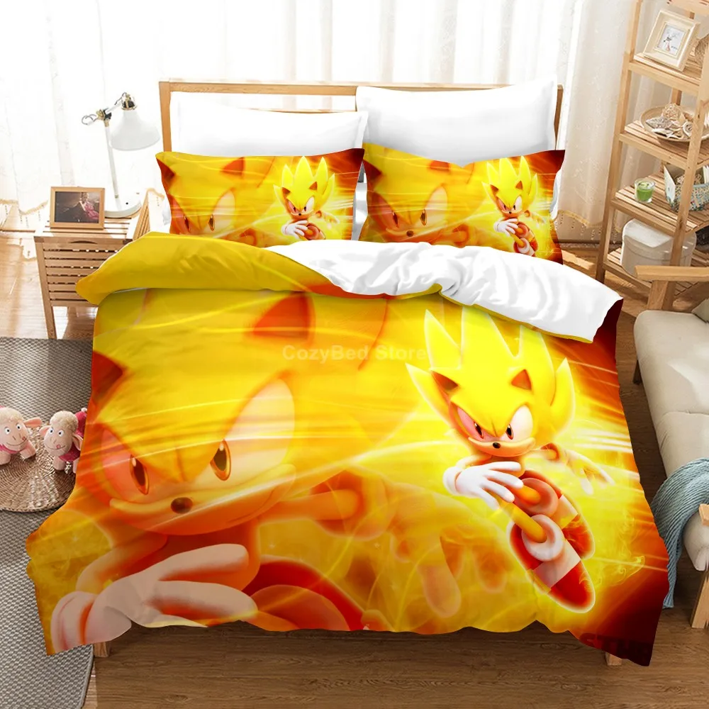 Kids Hedgehog Bedding Set Cartoon Game Figure Duvet Cover Sets Comforter Bed Linen Twin Queen King Single Size Dropshipping Gift