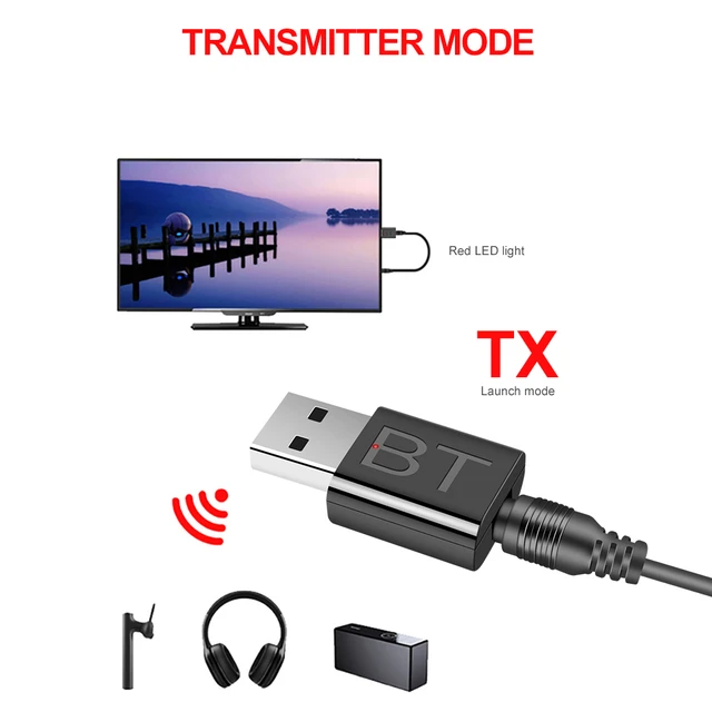 Transmisor de Audio Bluetooth 5,0 + EDR para TV y PC, Dongle transmisor de  Audio USB SIN controlador, conector de 3,5 MM, adaptador inalámbrico  estéreo AUX - AliExpress