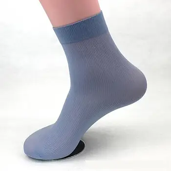 

Men's Solid Color Soft Socks Sheer Male Elastic Ultra-thin Silky Stockings