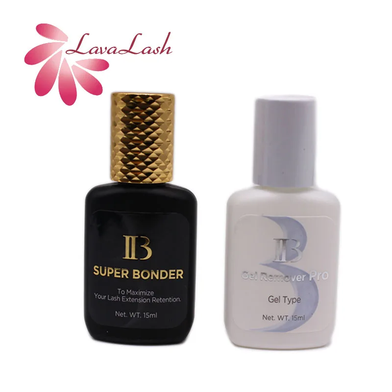 2 бутылки IBeauty Korea Original 15 мл IB Clear Gel Remover Pro SUPER BONDER для наращивания ресниц клей