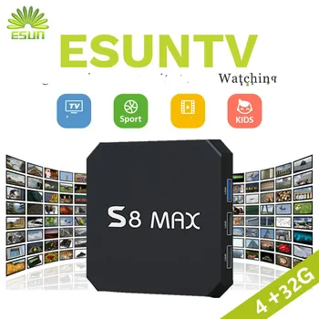 

S8 MAX Android TV BOX Android 8.1 4/32G With 1 Year Germany/Europe/Albania/French/UK/Sweden/EX-yu/US/XXX IPTV VOD set top box