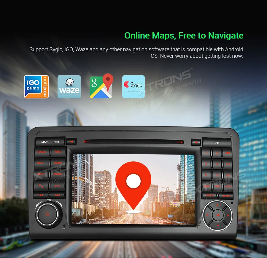 Perfect XTRONS 7"Android 9.0 Octa Core 4GB RAM 64GB ROM Car DVD Player Multimedia GPS System TPMS SWC for Mercedes Benz W164 2005-2012 13