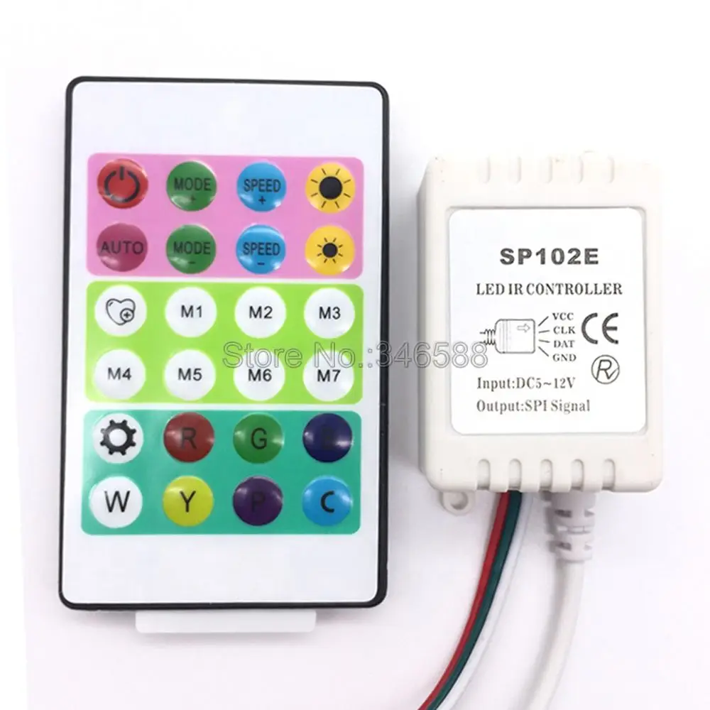 

DC5-12V SP102E IR Remote Controller 600 Pixels for Addressable Pixel LED Strip WS2812B WS2813 SK6812 LPD8806 APA102 1903 Strips