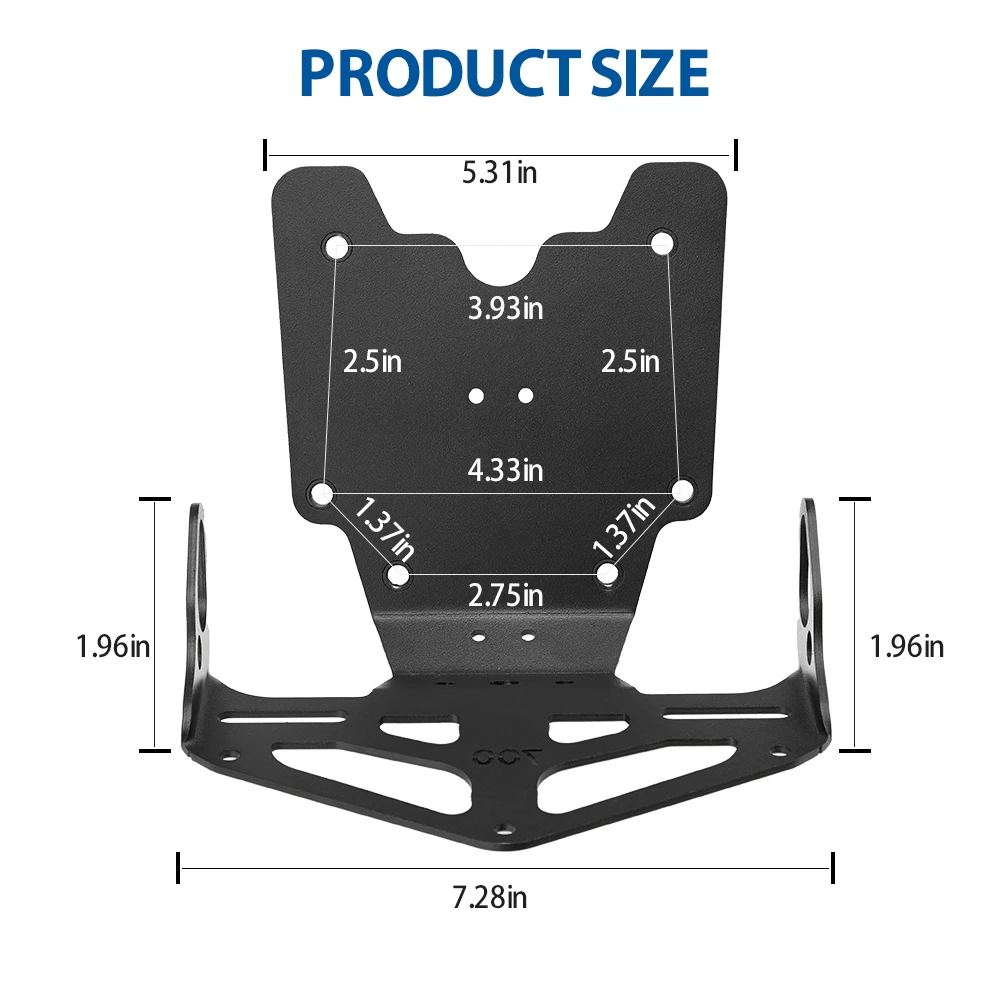 Suporte da placa traseira para motocicleta, suporte