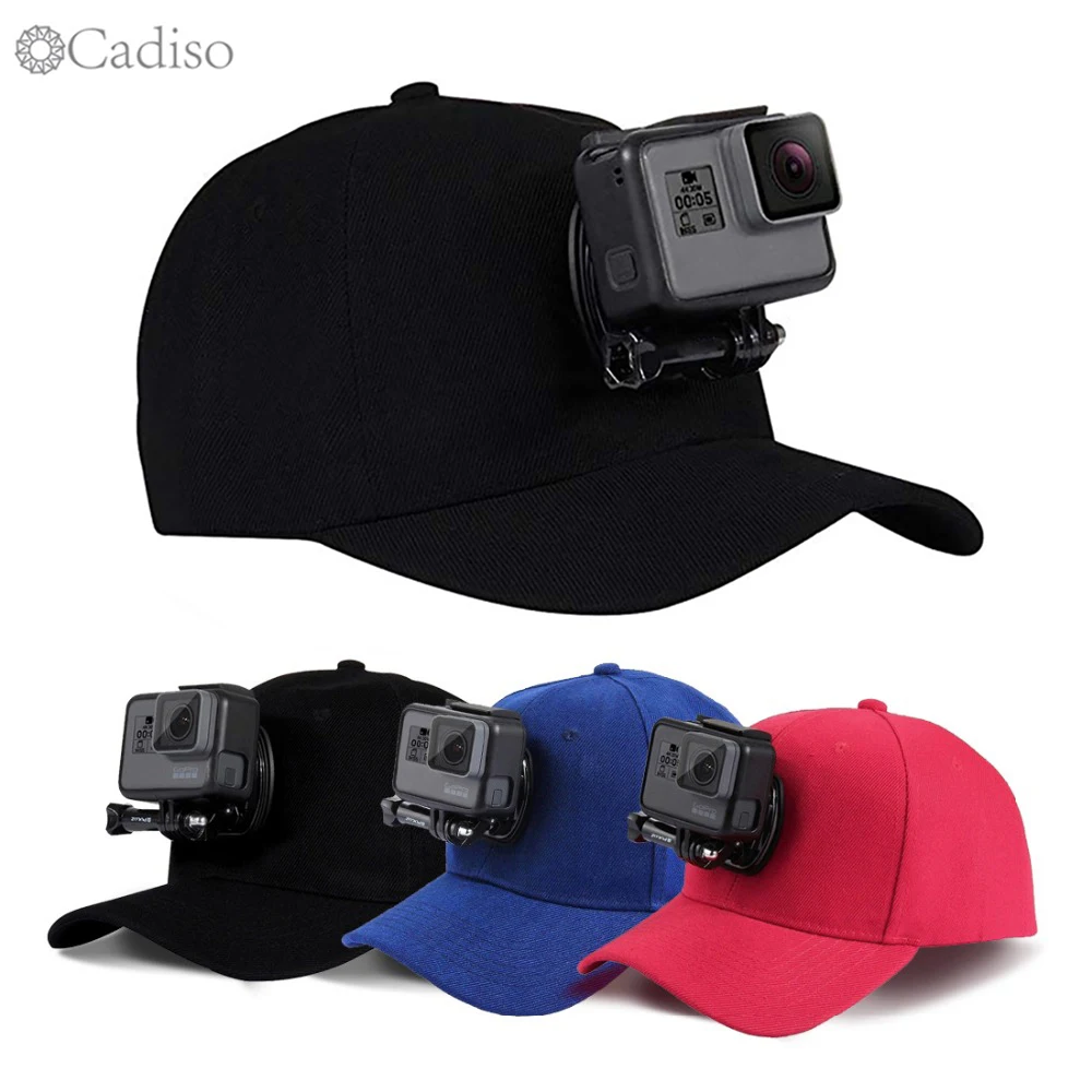 

Cadiso Adjustable Men's Baseball Cap For GoPro Action Cameras Holder Hat Cap With J-Hook Buckle Mount Screw For GoPro HERO 5 4 3