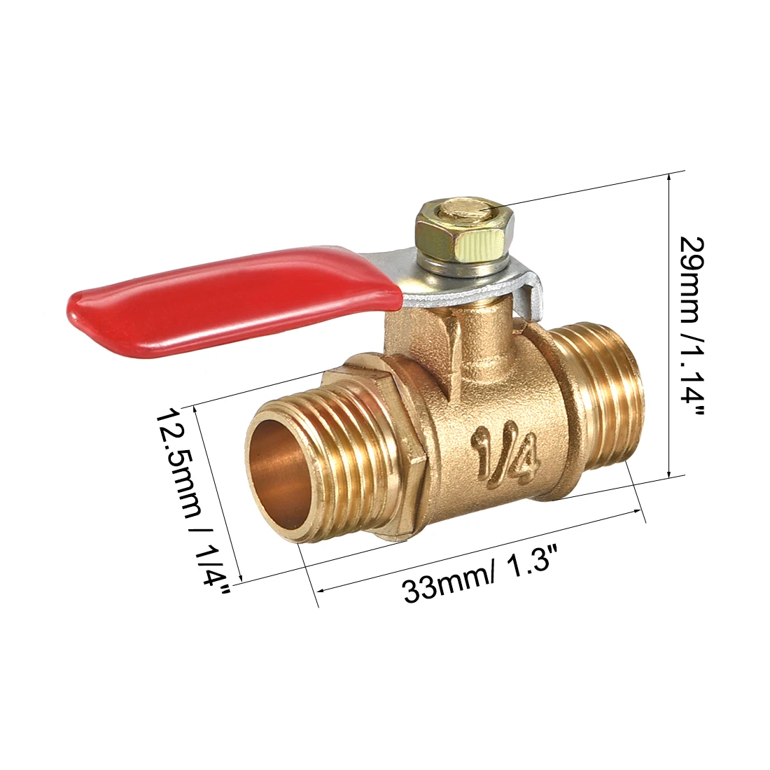Uxcell латунный воздушный шаровой клапан запорный переключатель 1/" 1/8" 3/" NPT M to M трубный фитинг муфта 180 градусов ручка управления