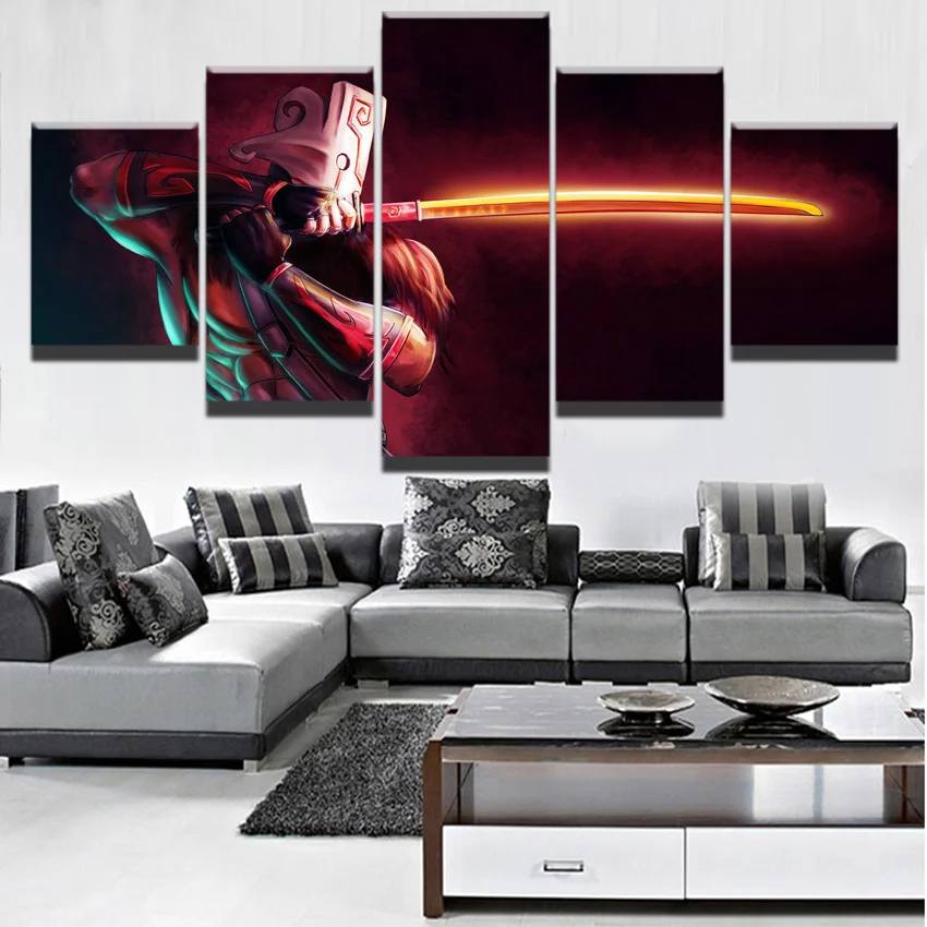 Modern Canvas Painting Game Poster 5 Pieces DOTA 2 Juggernaut Wall Art Home Decor Boys Room Printed