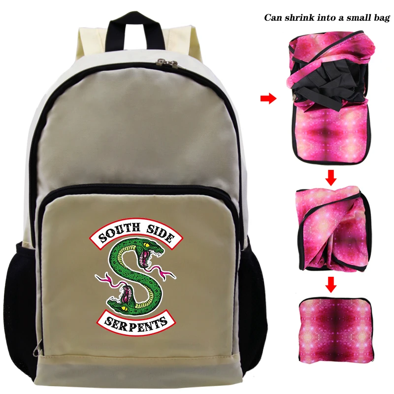 Sac Dos складной рюкзак ТВ шоу Mochila ривердейл рюкзаки путешествия складная сумка портативный южная сторона змеи школьные принадлежности