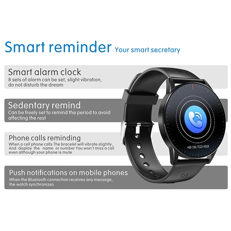 Kaihai Smart Watches Android Watch Smart Smartwatch Heart Rate Monitor Health Tracker Stopwatch Mus-4