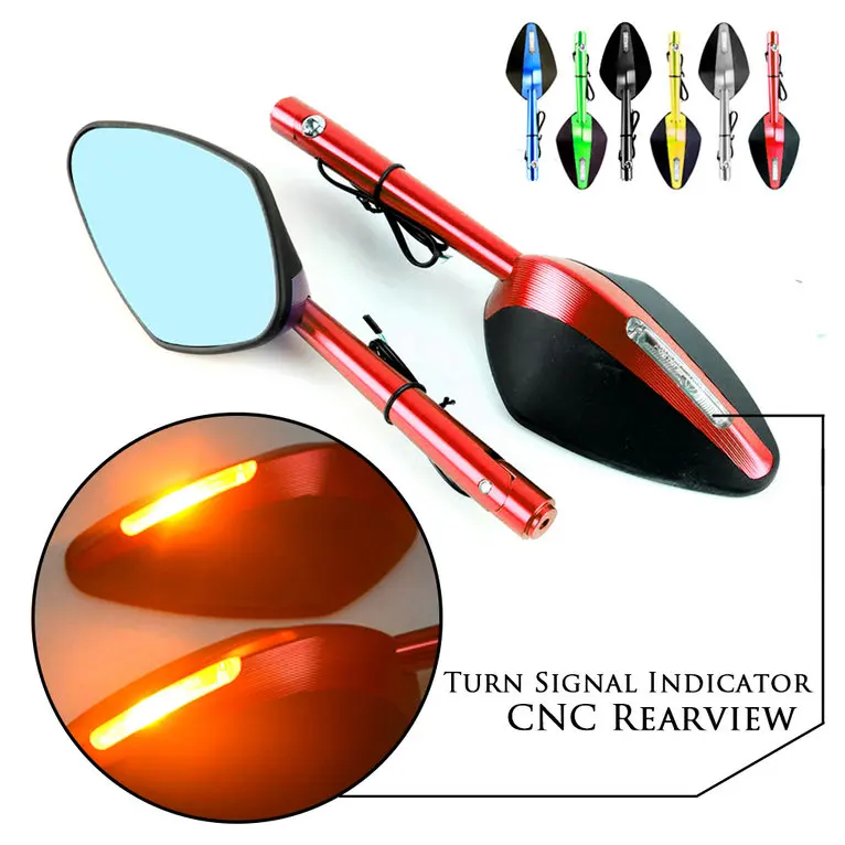 CNC мотоциклетное зеркало светодиодный указатель поворота светильник Ручка Бар Конец боковые зеркала заднего вида мотоцикла для поездок на мотоцикле DUCATI 1299 1199 959 899 Panigale