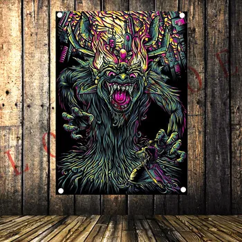 

Tattoo Heavy Metal Music Rock Band Poster Banners Hanging Pictures Art Waterproof Cloth Music Festival Banquet Party Decor