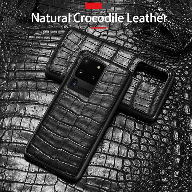 Natural Crocodile Leather Phone Case For Samsung Galaxy S20 Ultra S10 Plus S10e Cases Luxury Alligator Neck Belly Tail Cover Natural Crocodile Leather Phone Case For Samsung Galaxy S20 Ultra S10 Plus S10e Cases Luxury Alligator Neck Belly Tail Cover