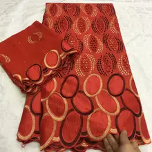 Нигерийская кружевная ткань, красная швейцарская вуаль, кружевная ткань из Дубая вуаль suisse с вышивкой, кружевная ткань dentelle, 7 ярдов/партия